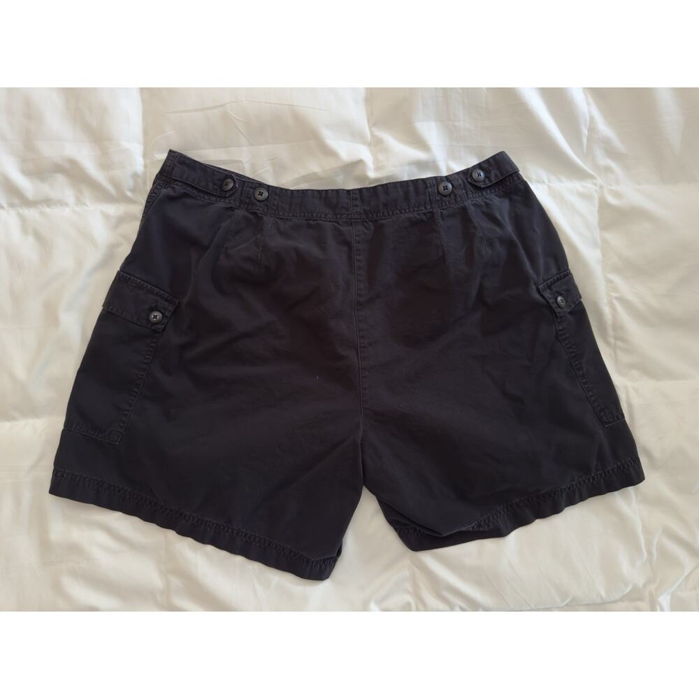 J Jill Black Vintage 100% Cotton Cargo Shorts Size 18 - Picture 2 of 7